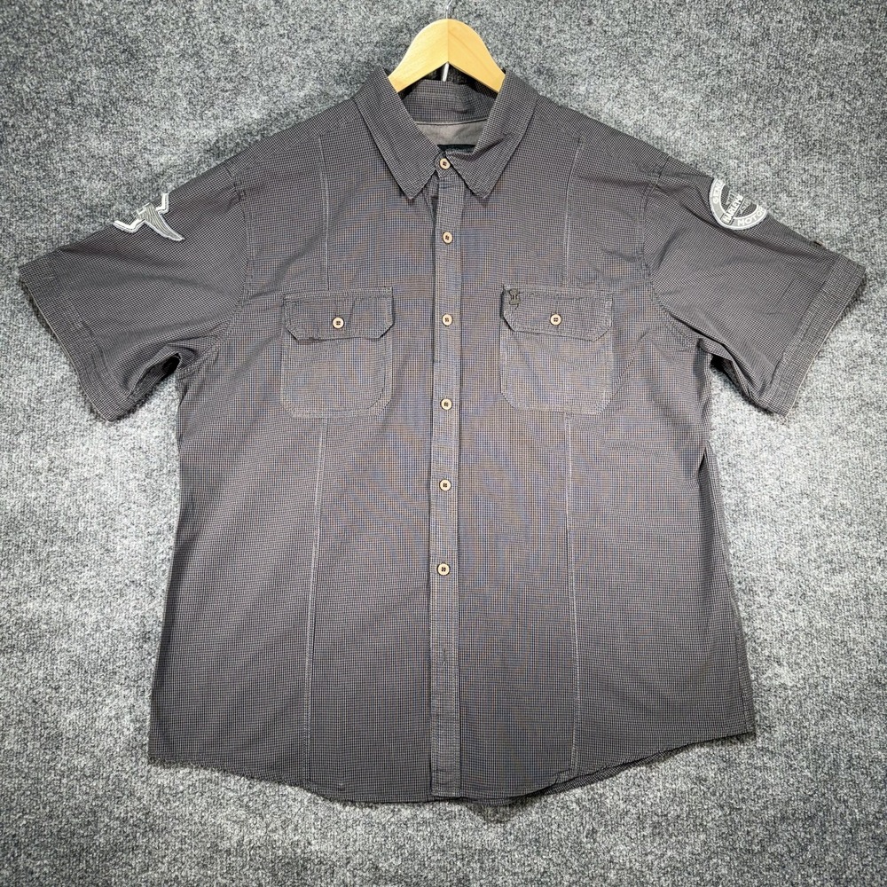 Harley-Davidson Work Shirt Men's 2XL Gray Milwaukee Embroidered Biker Motorcycle
